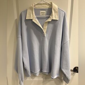 Abercrombie & Fitch Blue and White Button-Up Shirt